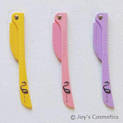 1 FEATHER Flamingo Augenbrauen Rasierer (Trimmer) -3 Teile Set Zoll Ffer '' Joy's