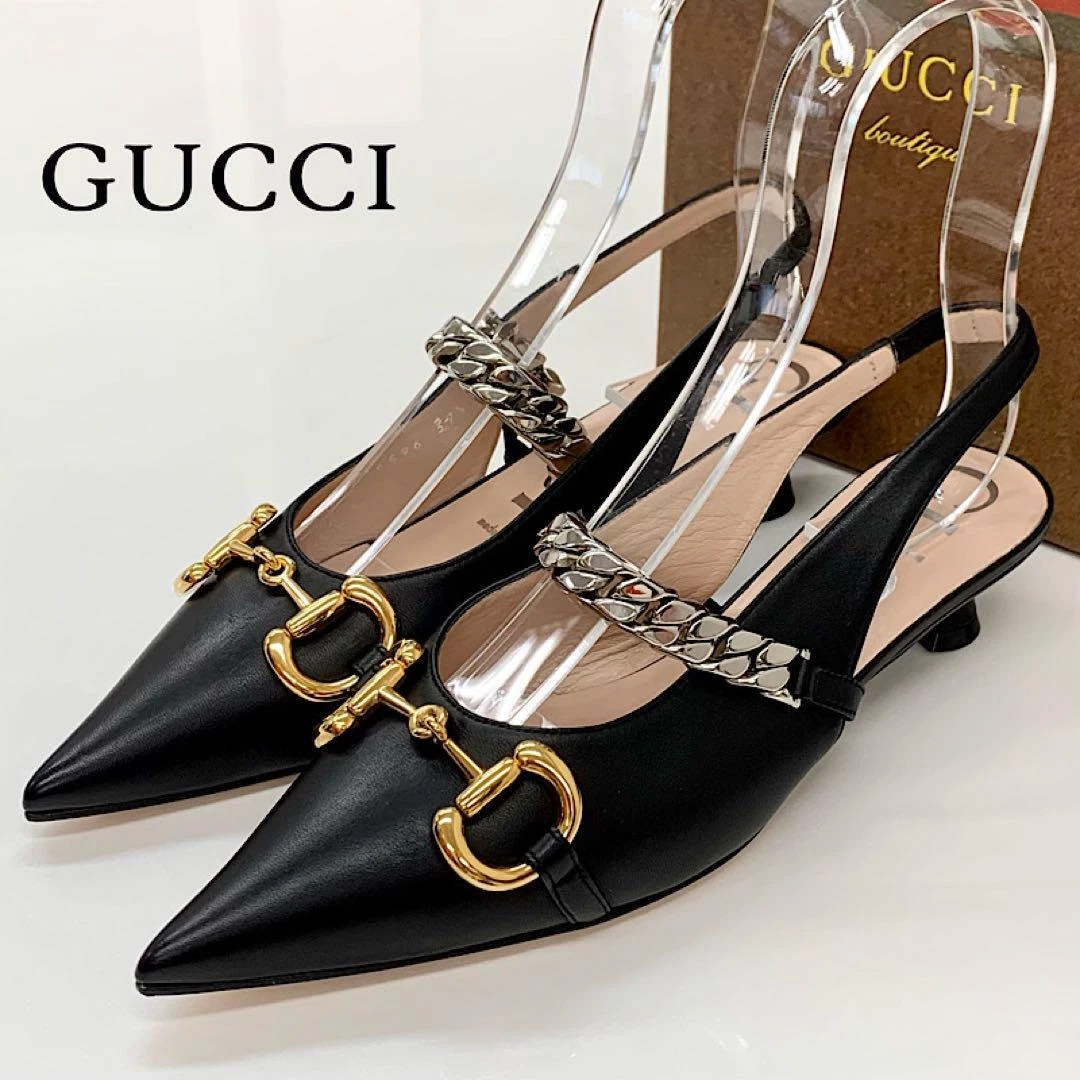 Escarpins à bride GUCCI Horsebit pointure 37,5 noir en boîte sac à chaussures jamais utilisés