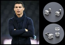 Men’s Boy’s Trendy 8mm, 18k White Gold Multi-Cubic Zirconia Designer Earrings