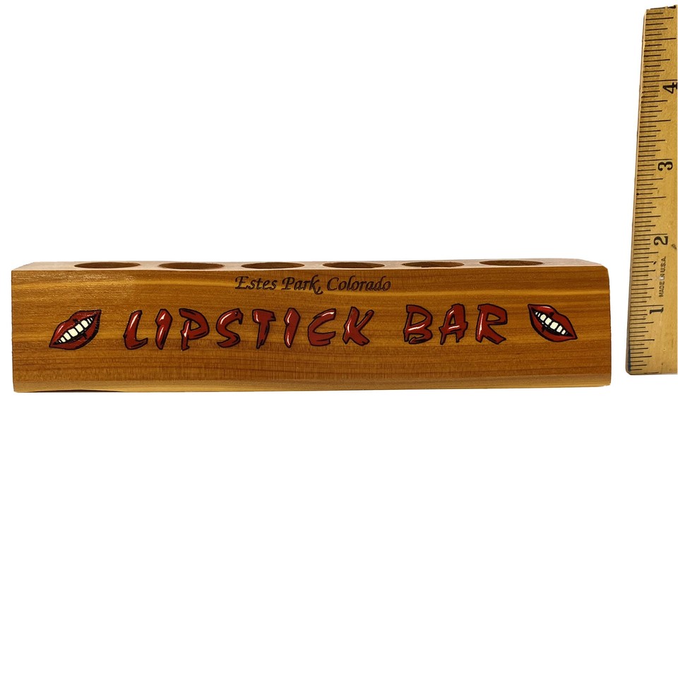 Vintage Lipstick Bar Wood Souvenir Holder Vanity ESTES PARK COLORADO eBay
