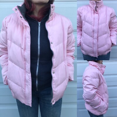 Super Cozy Light Pink DOWN PUFFER SKI JACKET WARM FELT LINING BRANDON THOMAS M