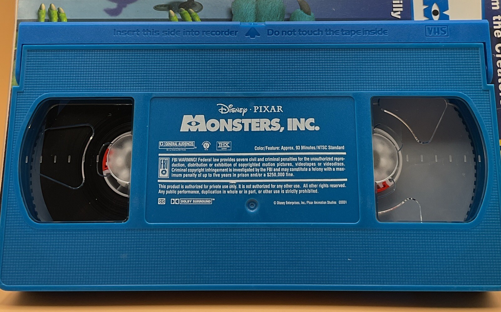 Monsters, Inc. VHS 2002 Clamshell Blue Tape **Buy 2 Get 1 Free