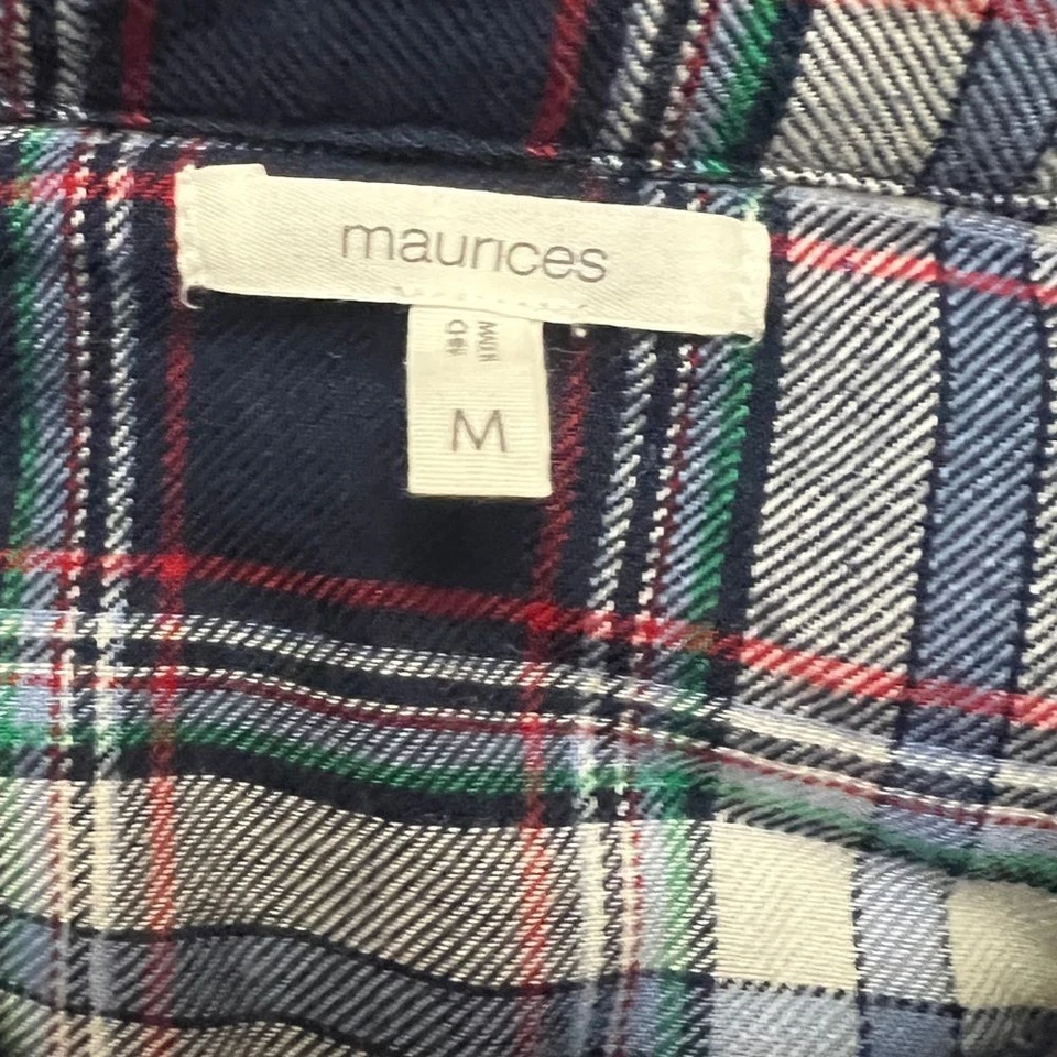 Maurice's Size M plaid button up Plaid Flannel Rodeo Cowgirl Western Minimalist - Image 4 of 4
