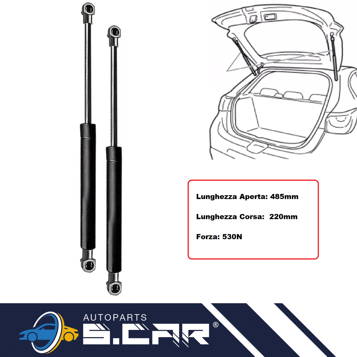 Ammortizzatori Bagagliaio RAKTDA 2Pcs Molle A Gas Pistoni Ammortizzatori Cofano Posteriore Pistoni Per Bagagliaio - Foto 12