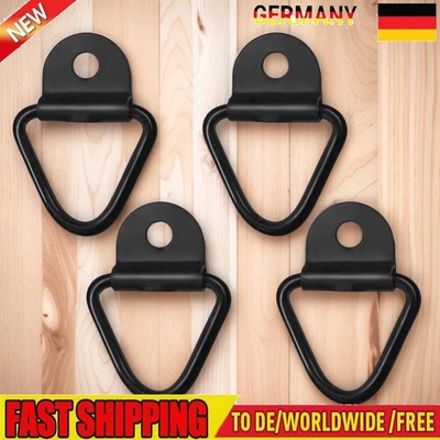 4Pcs Cargo Tie-Down Anchors 2 Inch Black Steel V-Ring Pickups Rail Accessories