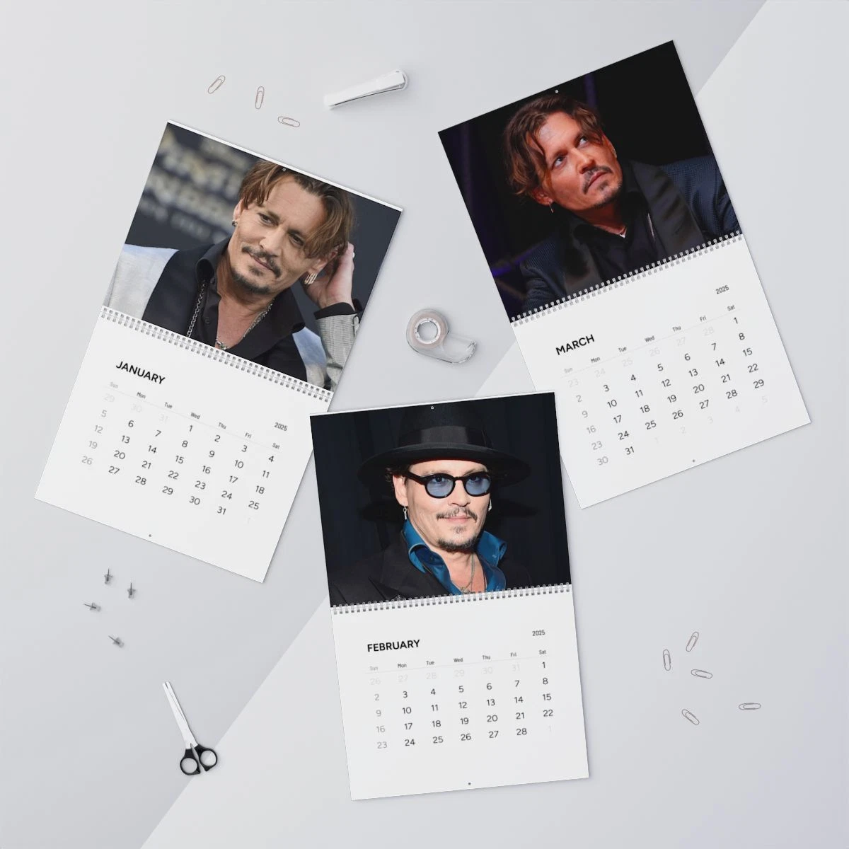 Johnny Depp 2025 Wall Calendar
