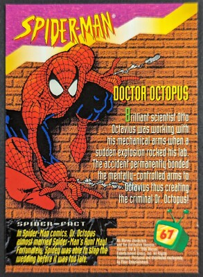 Spiderman 1995 Doctor Octopus Fleer Ultra Fox Kids Cartoon Card