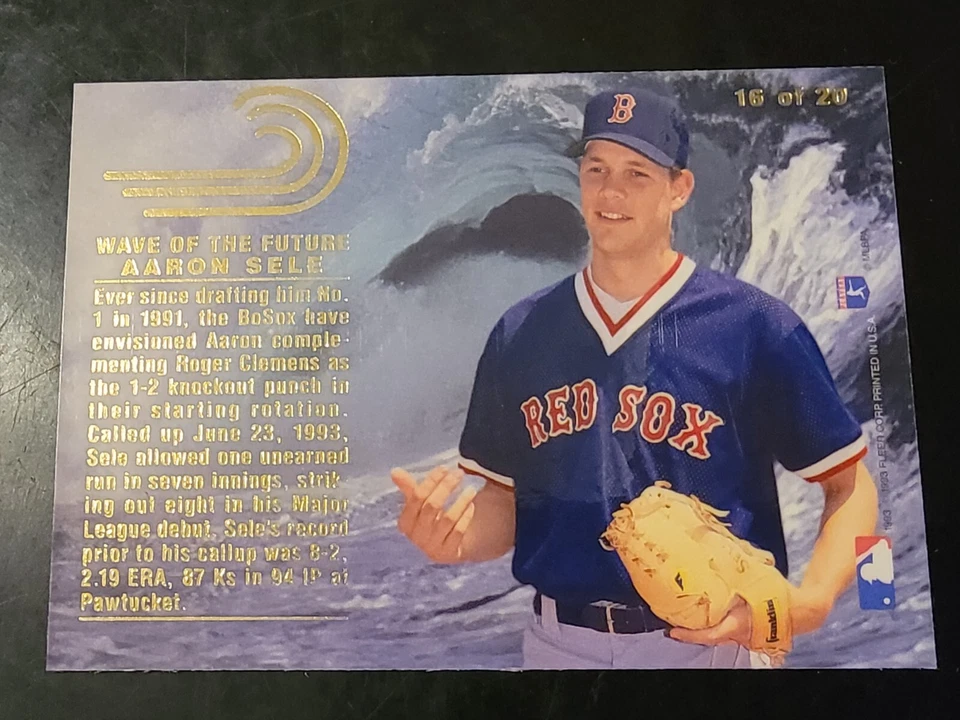 1993 Flair Baseball Wave of the Future #16 Aaron Sele - Image 2 of 2