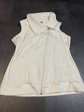 Talbots Cream Quilted Puffer Full Zip Vest Size Size 1X. D-321