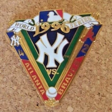 1996 NY New York Yankees vs Atlanta Braves WS World Series pin MLB