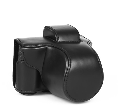 Hülle Tasche Etui Leder für Olympus EM10 Mark II 2 schwarz