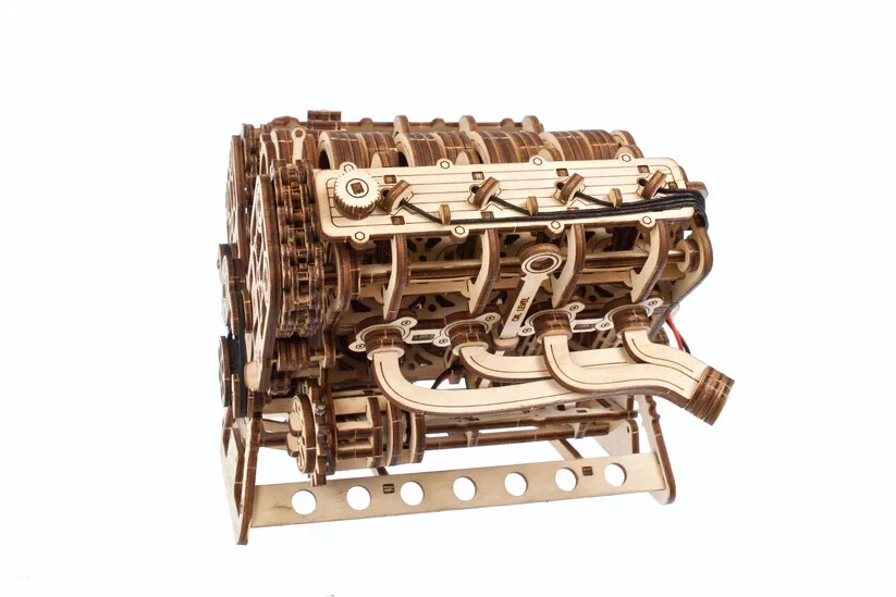 UGEARS V8 Engine Model Kit 3D Wooden Puzzle for Adults DIY Kits for Gift - Image 4 of 4