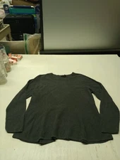 H by Halston Top Women Sz Large Grey Shirt  Long Sleeve Pullover Jumper  Relaxed