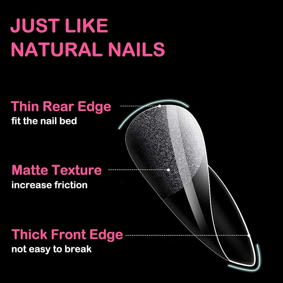 💚TIP TIPS UNGHIE FINTE 550 PEZZI NAIL ART MANDORLA RICOSTRUZIONE GEL 11 TAGLIE - Immagine 3 di 4