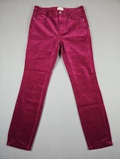 Pilcro Antrhopologie Size 28 High Rise Skinny Corduroy Pants Burgundy