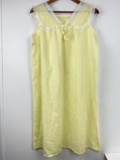 Vintage Katz Sz Medium Women s Yellow White Lace Sleeveless Nightgown Sleepwear