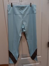 SOULGANI ACTIVE Womens Leggings SZ LG CALIFORNIA LOVE TWIN SOUL BLUE Yoga CAMO