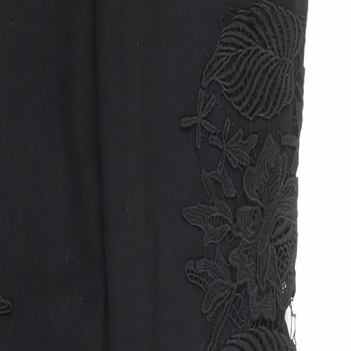 Quiz Womens Black Cotton Blend Skinny Jeans Size 6 L31 - Crocheted Lace - Picture 3 of 10
