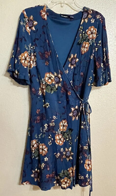 blu pepper blue floral dress Royal Blue