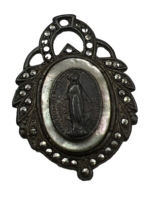 Vintage Religious Silver Jesus Pendant Signed Chapel Sterling Marcasite ...