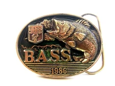 Vintage 1986 B.A.S.S. Belt Buckle Made in U.S.A.