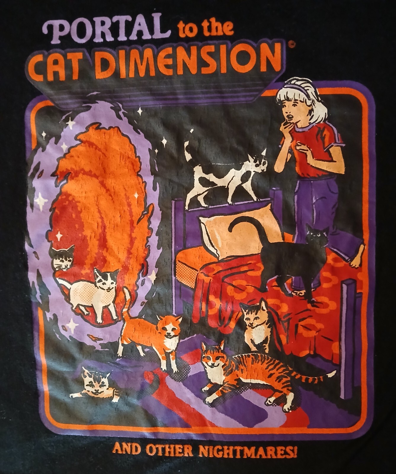 ALTRA T shirt da uomo grafica Romwe Portal to the Cat Dimension & Other Nightmares taglia L