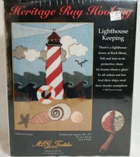 Heritage Rug Hooking Kit Lighthouse Keeping 20" x 27" New 2002 Karen Cunagin