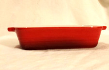 Housewares Intl Red Ombre Small Rectangular 7" Ceramic Baking Dish w/ Handles