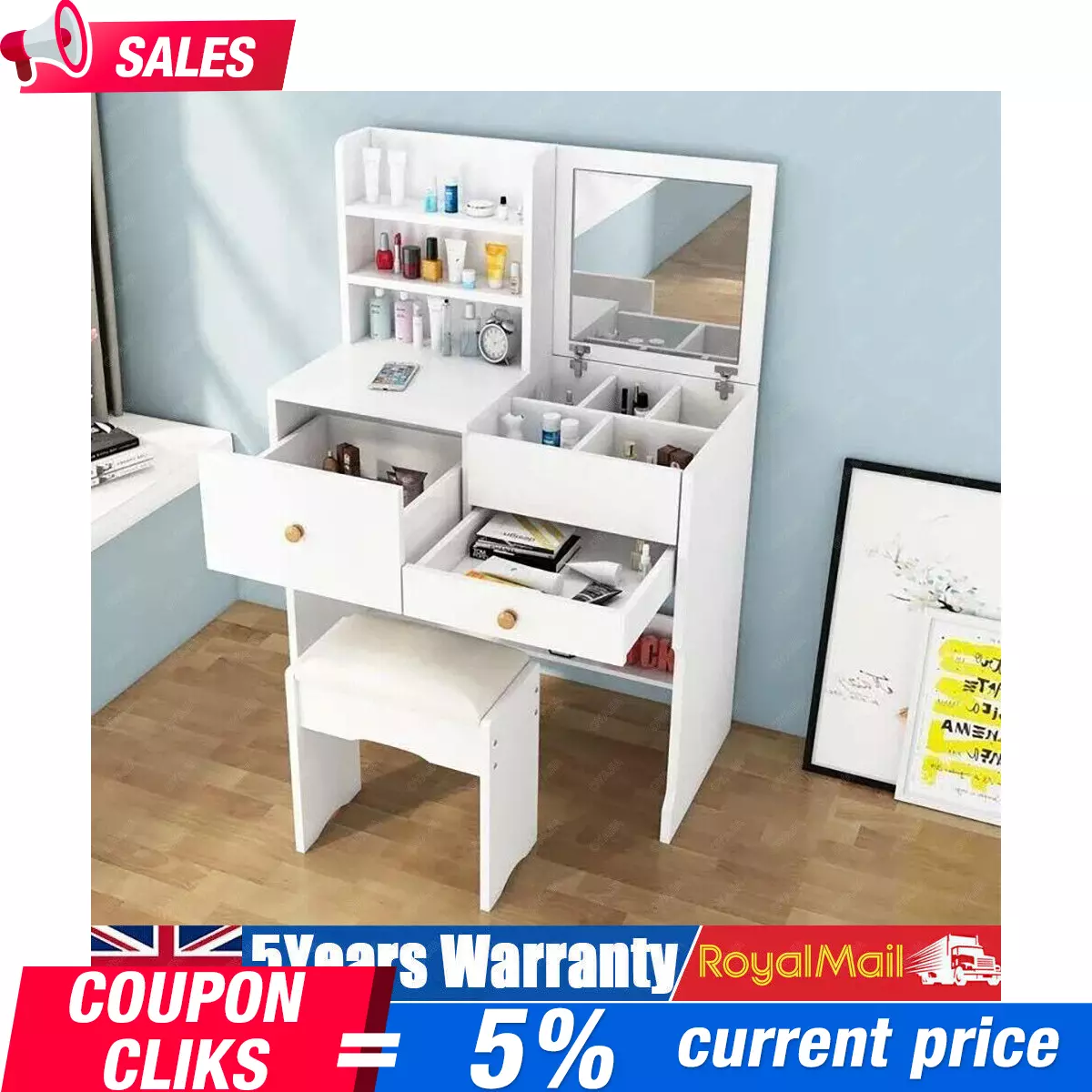 Dressing Table with Mirror Modern Makeup Desk Vanity Table Set