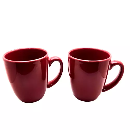Corelle Cups Red Mugs Coordinates Stoneware Coffee Tea Holiday