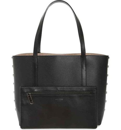 100% AUTHENTIC NEW JIMMY CHOO TWIST EAST WEST BLACK TOTE BAG/HANDBAG