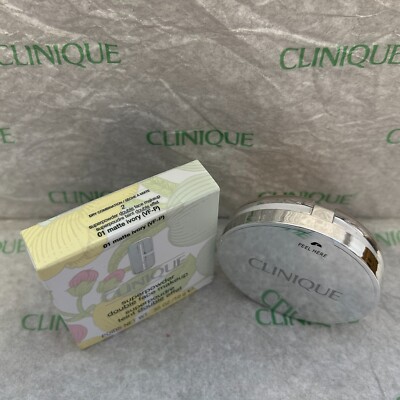 Clinique Superpowder Double Face Makeup, 0.35 oz, 01 Matte Ivory New in Box