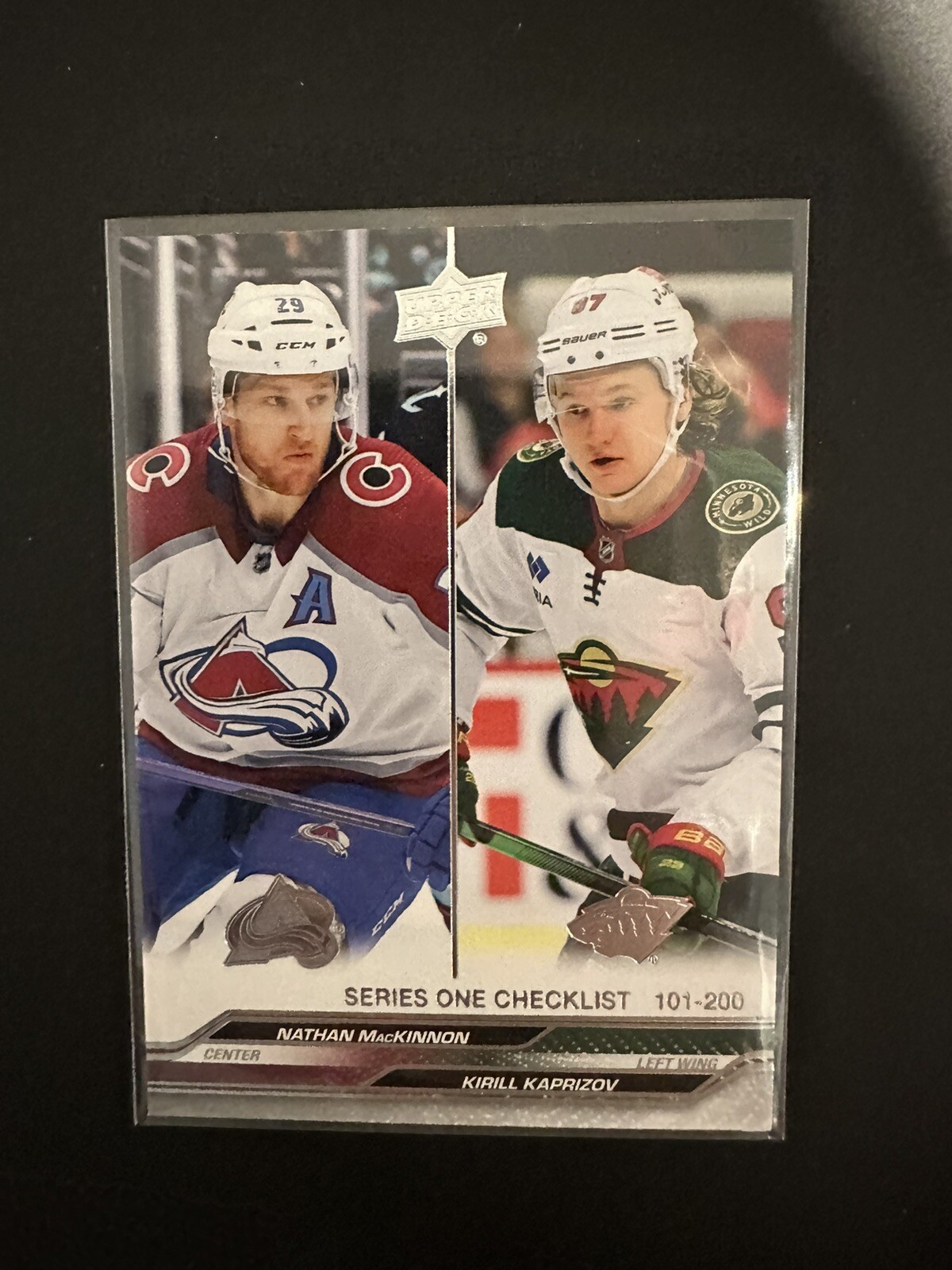 2023-24 Upper Deck Series 1 Checklist Nathan MacKinnon Kirill Kaprizov #200