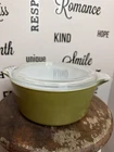 Vintage Pyrex Olive Green 475- B 2.5 Qt  With Lid 475-C Baking Casserole Dish