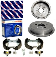 Bosch Bremstrommeln KIT Ø200Mm 5 Loch+Bremsbacken Satz VW Audi A2 Seat Skoda