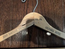 Vintage MCM Sylvania Bartram Hotel Philadelphia PA Coat Clothes Wood Hanger