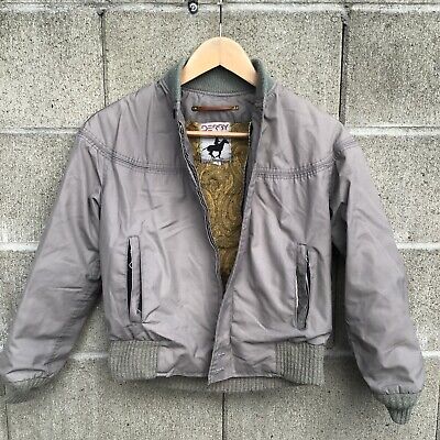 Vintage derby San Francisco grey paisley lined bomber jacket Vintage derby San Francisco grey paisley lined bomber jacket
