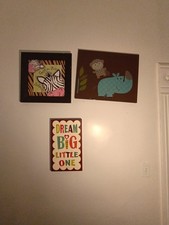 Safari Jungle Nursery Wall Art Print Set Zebra Rhino Monkey Dream Big Little One