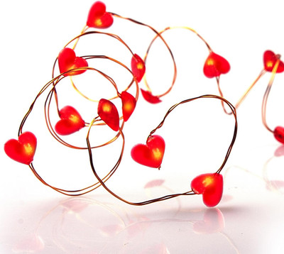Hellum LED Lichterkette Batterie (2Xaa, Nicht Inkl.) Mit Herz, 20 Herzen Mit Rot