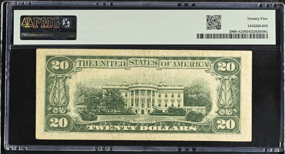 1950A $20 Federal Reserve Note Boston - PMG Graded 25- Fr#2060-A - Image 2 of 2