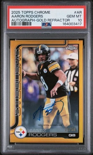 2025 Topps Chrome Aaron Rodgers Chrome Autographs (PSA 10)