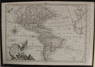 AMERICAN CONTINENT 1787 PHILIPPE DE PRÉTOT UNUSUAL ANTIQUE COPPER ENGRAVED MAP