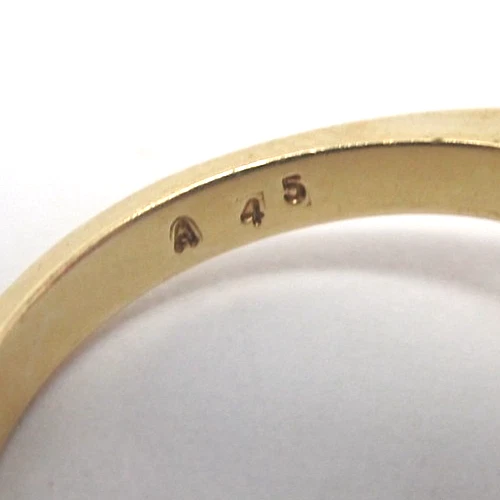 Anillo Vintage Oro Amarillo 14k Fino Zafiro Azul y Diamantes Blancos Talla 6.5 Foto 4 de 4