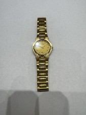 Vintage GUCCI 9200M 32mm Gold Tone Gold Dial Date Quartz Unisex Watch