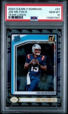 2024 PANINI CLEARLY DONRUSS TEAM LOGOS #97 JOE MILTON III ROOKIE RC 6/7 PSA 10