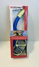 Dolfino Youth Mask and Snorkel 2 Piece Set for Children Blue/Yellow NEW