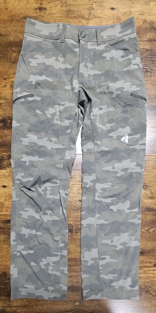 Eddie Bauer Pants Mens 30x31 Green Camo First Ascent Hiking Trail Camp