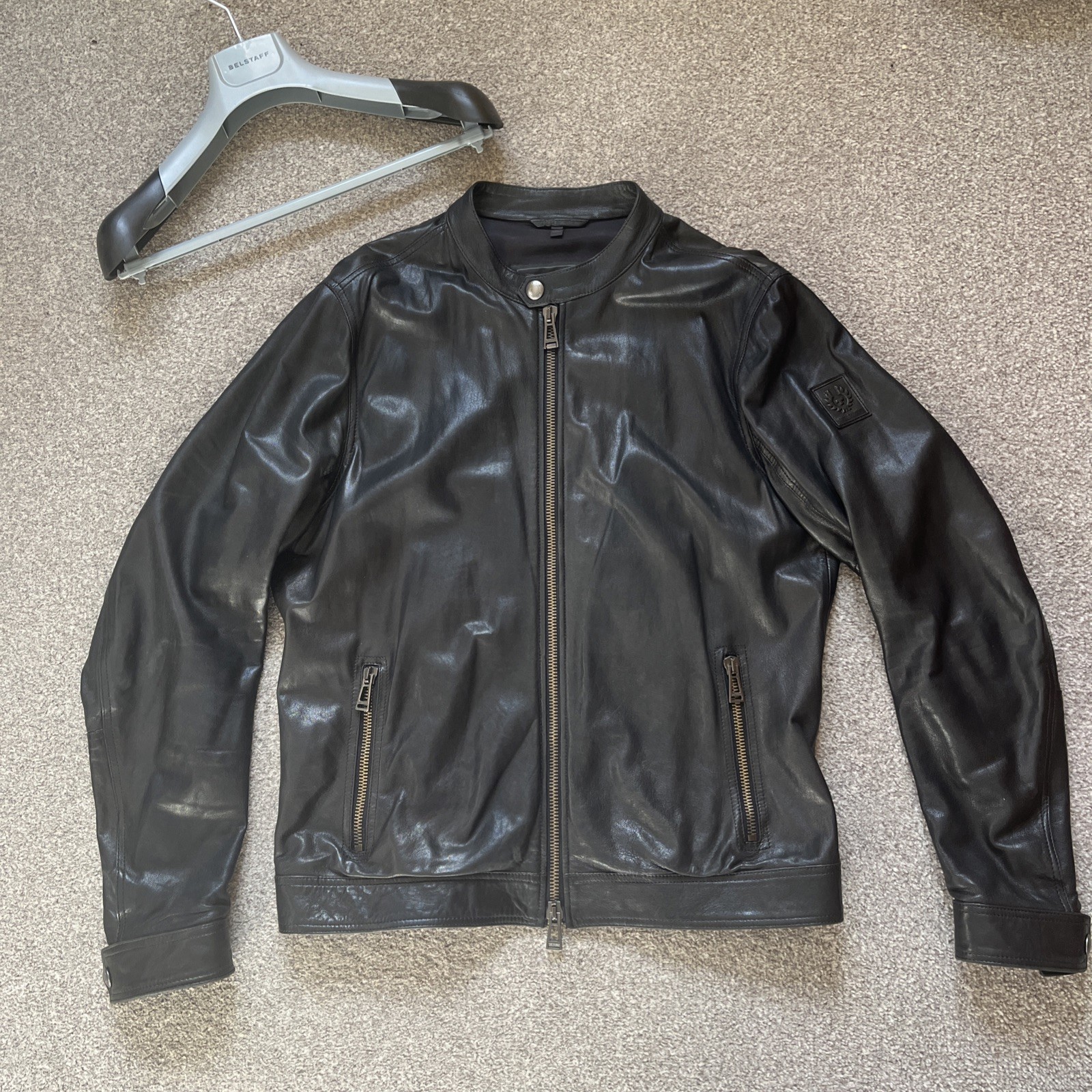 Belstaff  Cafe Racer Leather Jacket Black UK42 IT52 XL RRP£895