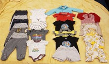 Lot of 21 Pcs Baby Boys' Clothes Pants/Shirts/Bodysuits/Pajamas 6, 6-9, 9 Months