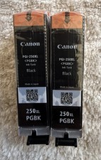LOT OF 2 NEW SEALED OEM Canon PIXMA PGI-250XL Black Ink Tank Cartridges